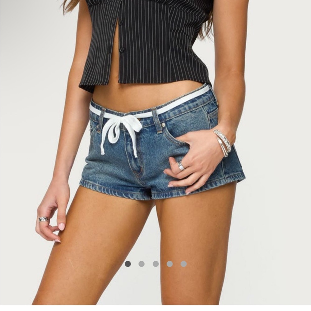 Edikted Denim Micro Shorts